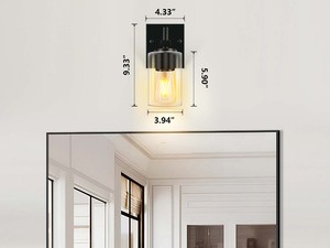 Luz <span class=keywords><strong>de</strong></span> espejo LED impermeable <span class=keywords><strong>de</strong></span> 1 luz, candelabro <span class=keywords><strong>de</strong></span> pared moderno <span class=keywords><strong>de</strong></span> cristal negro ajustable <span class=keywords><strong>para</strong></span> <span class=keywords><strong>baño</strong></span> y dormitorio - Product Image 3