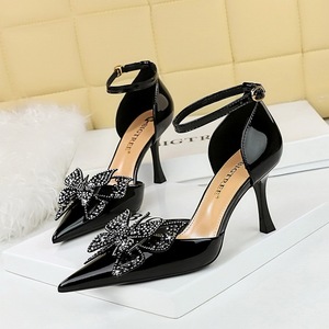 S0013Y mode Banquet Hall of Time à talons hauts en cuir verni peu profond pointu strass bols <span class=keywords><strong>chaussures</strong></span> simples pour <span class=keywords><strong>femmes</strong></span> - Product Image 1