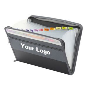 Custom Logo Printed Large Capacity 13 Pockets PP <b>A4</b> File <b>Folder</b> Multiple Colors Box File for School and Office Supplies - Product Image 1