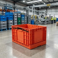 Caisse de manutention pliable et empilable LRH 600*400*340mm en plastique PP/HDPE pour le stockage logistique