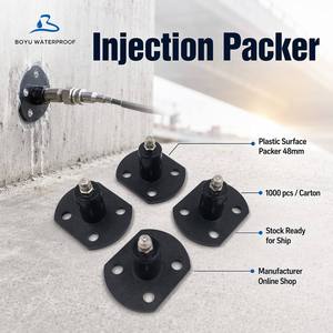 Boyu 48mm Black Plastic Surface Injection Packer for Concrete <b>Waterproofing</b> Grouting and Leakage Sealing Construction - Product Image 1