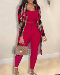 Abiti da donna autunno 2024 Casual Casual Cardigan con stampa a maniche lunghe con motivo a maniche lunghe Set da donna - Product Image 5