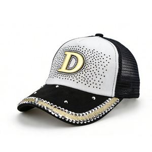 Nouvelle Casquette de Baseball en Toile Denim à 5 Panneaux avec Strass en Maille Lettre D, Protection Solaire Extérieure Polyvalente et Respirante - Product Image 5