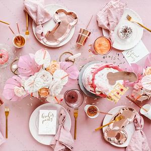 Bandeja de Papel con Diseño de Sexo Opuesto, Cubierta con Película Brillante Color Oro Rosa, Decoración para Despedida de Soltera, Artículos para el Día de San Valentín - Product Image 5