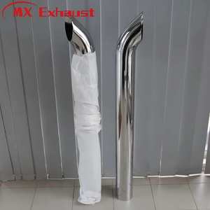 Barra Curva/Chino/Stack Cromada de Longitud Personalizada para Camiones Peterbilt 379 de 18 Ruedas - Product Image 3