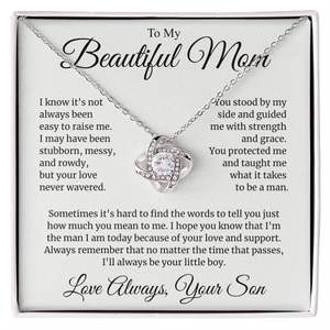 Collar con Colgante de Nudo de Amor Clásico de Cobre para Mi Hermosa Mamá, Tarjeta con Texto Personalizado - UIONEN, Regalo de Agradecimiento para Mamá, Día de la Madre - Product Image 4