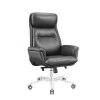 Chaise de bureau de luxe en cuir PU, meuble de massage ergonomique et doux, fauteuil de patron, inclinable, bon marché, noir