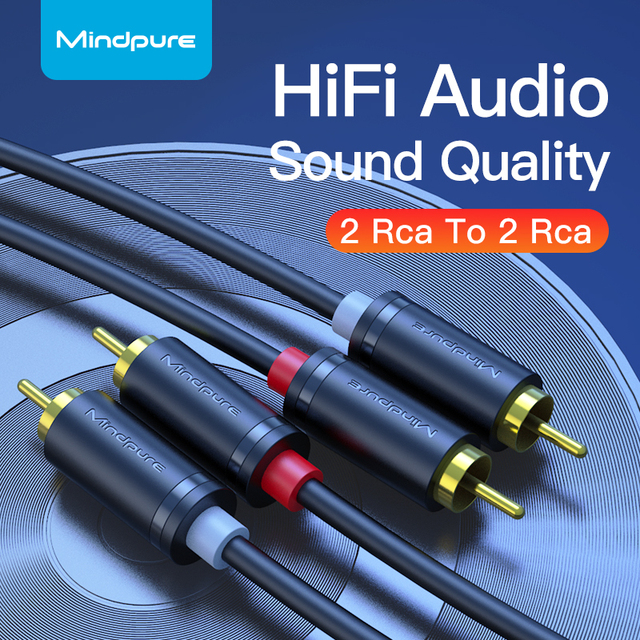 Mindpure Aux Twisted Pair Audio Video Cable 2 RCA XLR 3.5mm Braided Shielding Bare Copper Conductor Monitor Home Theater