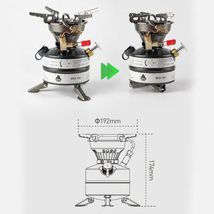 Réchaud à essence portable pour le <span class=keywords><strong>camping</strong></span> en plein air, résistant au vent, avec dispositif d'allumage, construction en acier, pour pique-nique, barbecue en haute altitude - Product Image 4