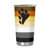 Gobelet isotherme personnalisé en acier inoxydable 20 oz, thème arc-en-ciel gay, pour trajets urbains en voiture, fêtes barbecue, et pauses détente au bureau