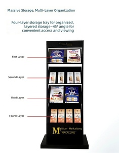 Expositor Metálico de Doble Uso para la Página Promocional Superior y Expositor de 3 Niveles Inferiores para Manuales/Revistas/Libros - Product Image 4