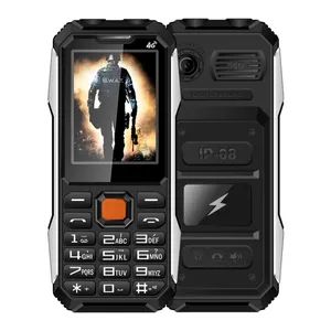 A6 6800mAh Battery 2.4 inch 21 Keys Waterproof Shockproof Dustproof SOS LED Flashlight Elder Feature Phone