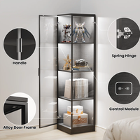 Vitrine haute en verre OEM pour figurines d'action, jouets Lego, étagère d'angle, meuble de rangement avec éclairage réglable, mobilier d'entrée