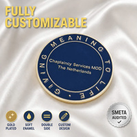 Moneda Esmaltada Personalizada GFT, Chapada en Oro, Azul Intenso, Medalla Metálica de Doble Cara, Token Conmemorativo, Proveedor Mayorista