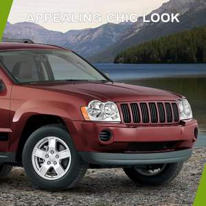 Gruppo fari compatibile con 2005 2006 2007 Grand <span class=keywords><strong>Cherokee</strong></span> 05 06 07 faro cromato alloggiamento trasparente lente ambra riflettore - Product Image 2