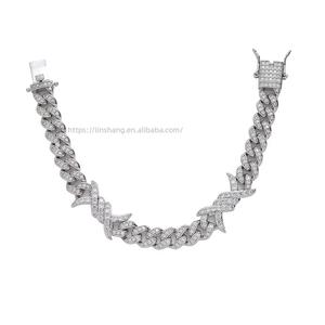 Hip Hop <b>Cuban</b> Bracelet 10mm Men's Bracelet, Personalized <b>Cuban</b> Jewelry Tanjing Fashion Lijing Necklace - Product Image 3