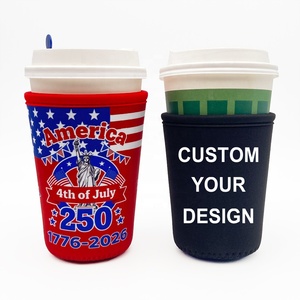 Manchon <span class=keywords><strong>isotherme</strong></span> pour boisson et tasse à café, thème 4 juillet, personnalisable avec logo, support de tasse personnalisé pour café, Coozy - Product Image 3