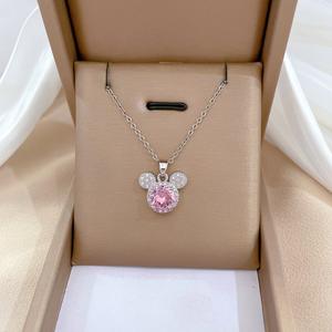 무료 샘플 도매 저렴한 여성 여자 스테인레스 스틸 보석 18k 골드 목걸이 펜던트와 스터드 귀걸이 보석 세트 - Product Image 4