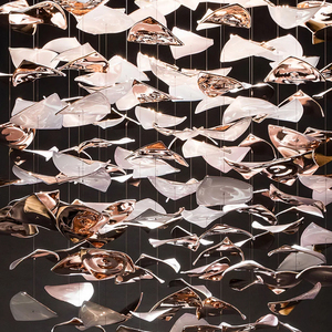 Sang Trọng Trần Cao Thả Đèn Mặt Dây Chuyền Tùy Chỉnh Khách Sạn Lớn Trang Trí Hiện Đại Lớn Treo <span class=keywords><strong>LED</strong></span> Đèn Chùm Cho Đám Cưới Trang Trí Nội Thất - Product Image 5