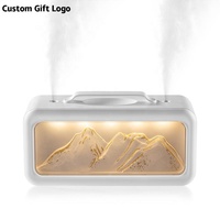 Humidificateur de bureau USB personnalisé avec logo Montagne enneigée – Cadeau promotionnel d'entreprise pour le bureau et la maison