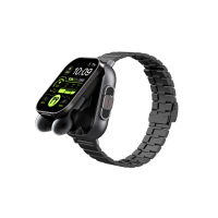 Nouvelle Montre Connectée 2-en-1 Tendance avec Écouteurs, Suivi de Santé, Appel NFC BT, Bracelet en Silicone et Acier, Écran TFT, Magnétique, Reloj Inteligente