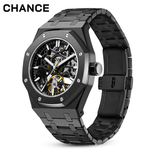 Reloj Automático <span class=keywords><strong>CHANCE</strong></span> 005G-4 con Caja de Acero, Esfera Hueca de Alta Calidad, Resistente al Agua 30m, Correa de Acero Inoxidable Luminosa para Hombre - Product Image 1