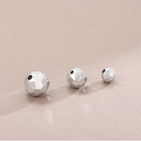 Vente en gros d'entretoises en argent sterling 925 accessoires de perles en forme de football laser pour fournitures de fabrication de bijoux