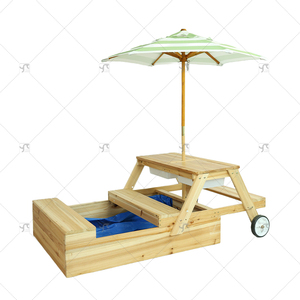 Boîte en forme de voiture de <span class=keywords><strong>sable</strong></span> en bois pour enfants, <span class=keywords><strong>bac</strong></span> <span class=keywords><strong>à</strong></span> <span class=keywords><strong>sable</strong></span> réglable en <span class=keywords><strong>hauteur</strong></span> avec auvent, fosse de jeu pour enfants avec couvercle et roues - Product Image 5