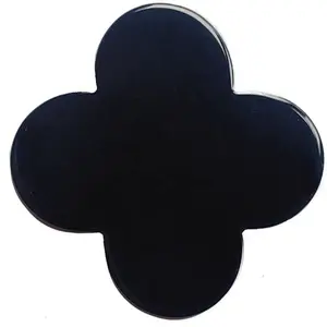 Sincere Jewelry Wholesale Natural black agate onyx Four Leaf Clover shape gemstone