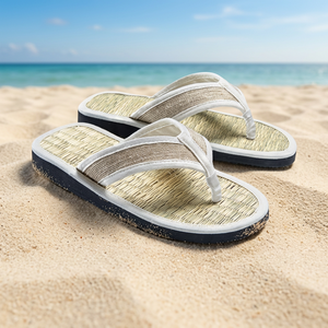 Tongs de massage en jonc de mer naturel tressé, chaussures d'été confortables, anti-odeur et respirantes - Product Image 2