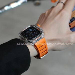 Correas de Reloj Deportivas de Fluororubber de 44 mm y 45 mm con Caja Transparente para Apple Iwatch Band 7 6, Venta de Fábrica BEEFLYPOWER - Product Image 6