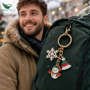 Customizable Logo Small Ribbon Material Christmas Santa Pendant Keychain-Festive Souvenir Gift - Product Image 4
