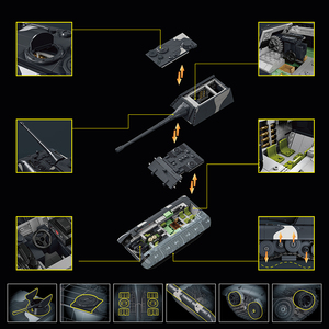 Destructor de tanques Panzer 1/28 a gran escala, tanque superpesado alemán, batallón de artillería, modelo de vehículo, juego de bloques de construcción - Product Image 4