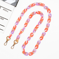Sangle de téléphone portable bandoulière tendance à dégradé de couleurs avec chaîne, design épais et long, couleur et longueur personnalisables pour filles