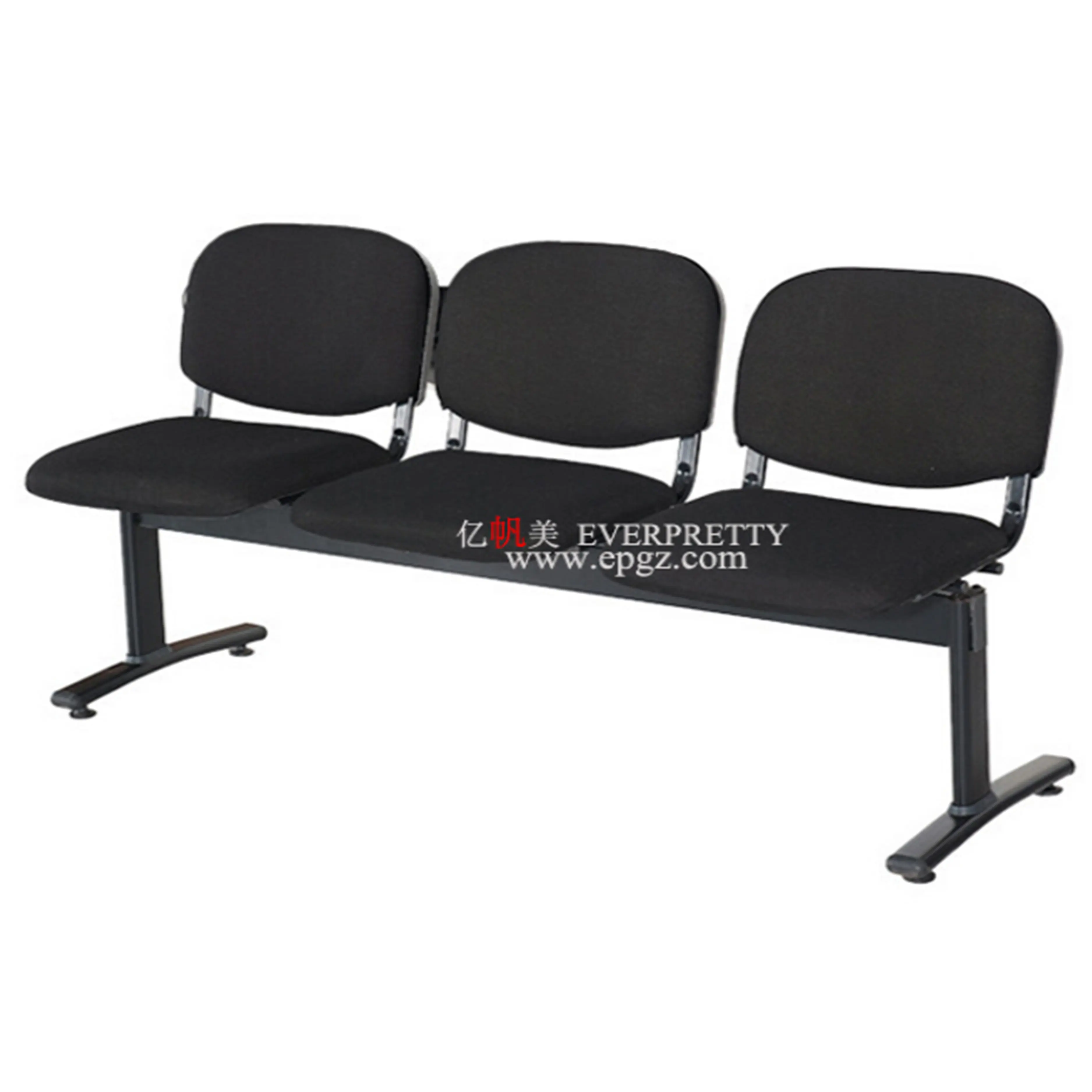 Modern 3 Seat Fabric Airport Waiting Chair, Comfortable Hospital Waiting Room Chairs, Waiting Room Furniture