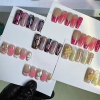 Uñas Postizas Hechas a Mano con Acabado Brillante, Precio al por Mayor, 10 Piezas/Juego, Arte de Uñas de Lujo, Alta Calidad, Proveedor de Uñas Postizas Más Vendidas