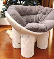 Fauteuil Roly Poly en plastique PE moderne avec coussin, facile à assembler, pour salon - Vente en gros