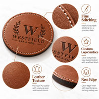 Sous-verres en cuir personnalisés avec logo en relief, imprimés par sublimation, pour tasses à café, boissons, maison, bureau, café, bar, cadeaux