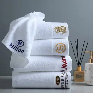 High Quality Hotel Towels Set 100% Cotton 600gsm Terry 32*32cm 35x75cm 70x140cm 3 Towels for Hotel