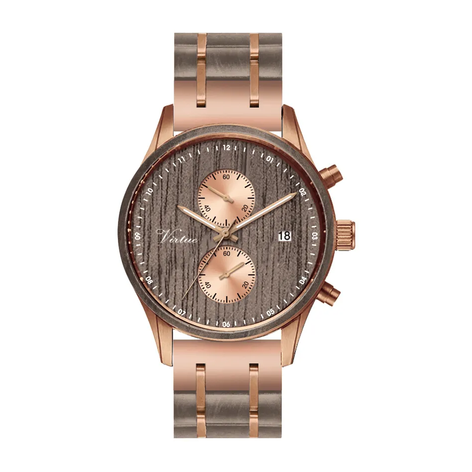 Trending Products New Arrival Wooden Watch Stainless Steel Case Sapphire Glass Custom Logo Small MOQ Reloj De Madera