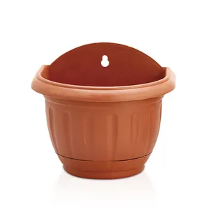 Plastic Semicircular plastic flower pot outdoor concrete and indoor plastic plates Hanging on The Wall