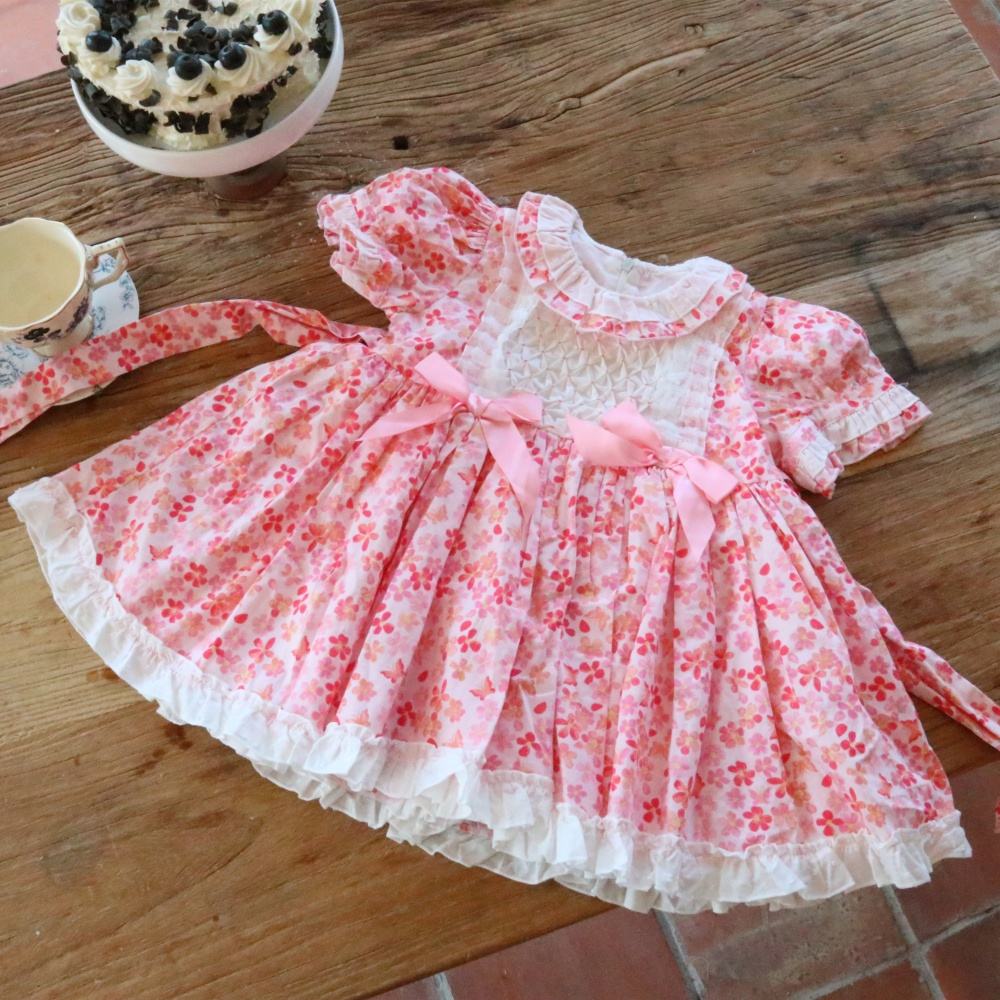 FL65 Summer White Party Baby Girls Spanish Dress for Girl Smocked