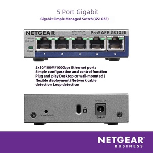 AMERICAN <span class=keywords><strong>NETGEAR</strong></span> gs105e Gigabit <span class=keywords><strong>Switch</strong></span> <span class=keywords><strong>5</strong></span> cổng đơn giản quản lý mạng phát hiện vòng lặp Mạng Splitter - Product Image 3