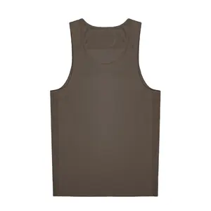 Custom breathable gym sport 100%cotton running side mesh sleeveless fitness crew neck tank top singlet for men
