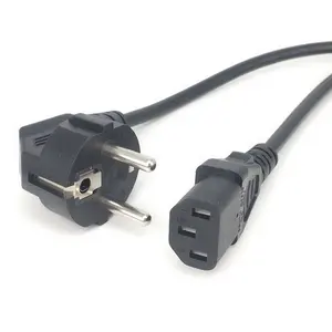 EU Power Cable C13 Schuko Angle Plug IEC C13 Cable For Projector PC Monitor Printer Samsung LG TV PS4 Pro VDE Schuko With Cable