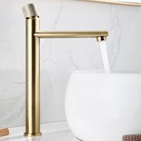 Robinet de lavabo de salle de bain moderne de haute qualité, en laiton, à trou unique, à poignée unique, à montage sur pont, avec fonction eau chaude et froide, valve en céramique
