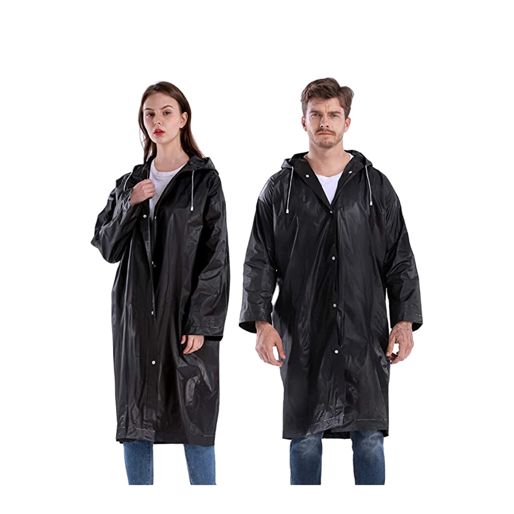 WOQI Hooded Rain Poncho for Adults Reusable Waterproof Rain Coats for Men and Women Lightweight Multifunctional Rain Gear