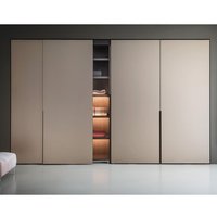 Armoire en bois Ace Design personnalisé Armoire de rangement à portes coulissantes en laque bleue blanche mate avec panneau de porte bleue