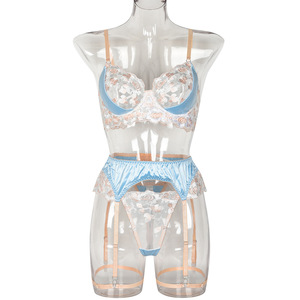 Completo Intimo <span class=keywords><strong>Sexy</strong></span> da Donna con Gonna a Perizoma, Lingerie con Ricami Raffinati - Product Image 6