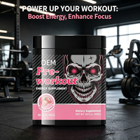 Poudre pré-entraînement en gros OEM/ODM pour soutenir l'énergie et la concentration, saveur fraise, 9g par portion, complément sportif